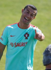 Cristiano Ronaldo na tréninku portugalské reprezentace