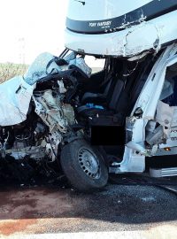 Dopravní nehoda na dálnici D8 u Vrbičan