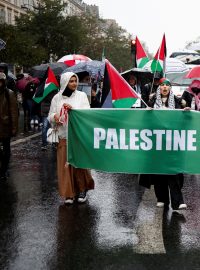 Demonstrace v Paříží na podporu humanitární pauzy v Gaze