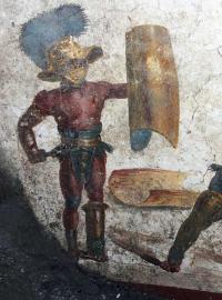 V Pompejích objevili novou fresku zobrazující gladiátory