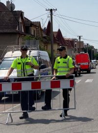 Na dopravní a bezpečnostní opatření při vyklízení varny na pervitin v Kyjově dohlížejí policisté