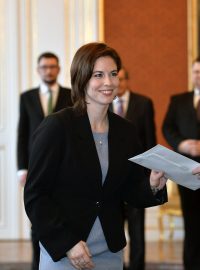 Soudkyně Lenka Zhoufová při jmenování v roce 2015 na Pražském hradě.