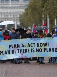 Protesty klimatických aktivistů z hnutí Extinction Rebellion v Londýně.
