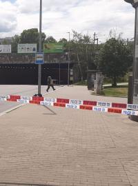 zásah policie u železniční stanice Praha - Liběň