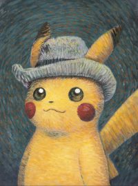 Pokémon Pikachu namalovaný ve stylu obrazu malíře Vincenta van Gogha