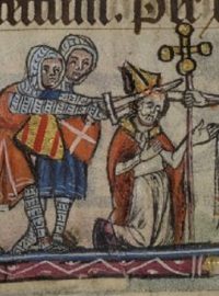 Vražda Thomase Becketa, jak ji zachytil neznámý středověký umělec z Glasgow