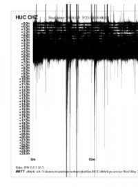 Seismogram otřesů z noci na úterý pochází ze stanice Komorní Hůrka.